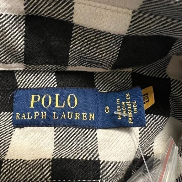 NWT Polo Ralph Lauren Shirtdress Womens Size 0 Check Buffalo Belted Twill - Picture 9 of 12